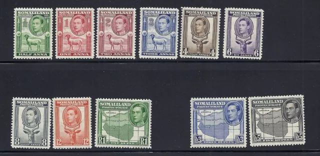 SOMALILAND 1938 KGVI definitives (SG 93-104 short 102) F/VF MH