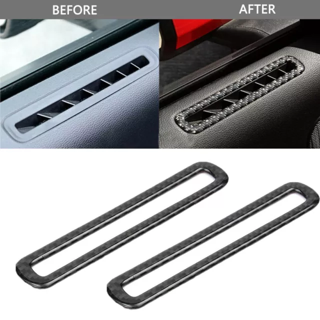 Car Carbon Fiber Door Air Outlet Vent Cover Trim Sticker For Ford Mustang 15-19