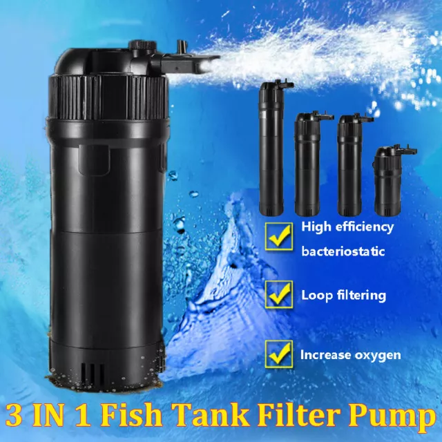 Aquarium Fish Tank Internal Filters with UV Steriliser Clarifier Pump All in One