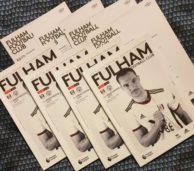FULHAM v MANCHESTER CITY PREMIER LEAGUE 30/04/2023 PROGRAMME + TEAMSHEET!!!