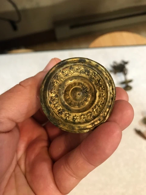 RARE 18/19th Century FLORAL Federal Period Original Gilded Pull! Spectacular!
