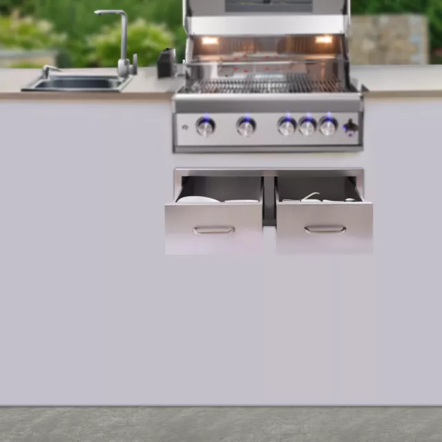 New Kitchen Cabinet Stainless Steel Access Drawer for Outdoor Grills Ovens BBQ