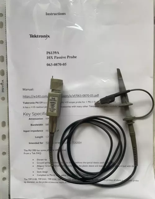 Sonda Philips/Fluke PM8926/59 100 MHz sonda oscilloscopio 10:1