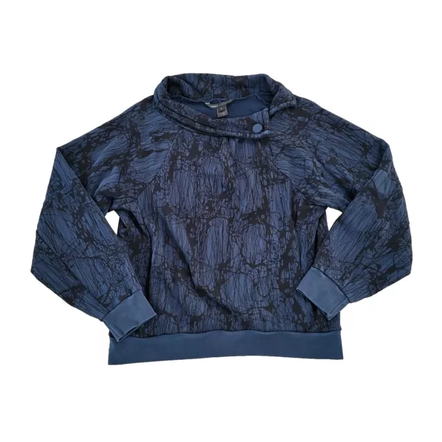 Marc Jacobs Women’s Cowl Neck Sweatshirt Size Large Spatter Blue