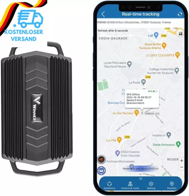 GPS Tracker Auto, Winnes Starker Magnet Gps-Tracker Langes Standby Echtzeitüberw