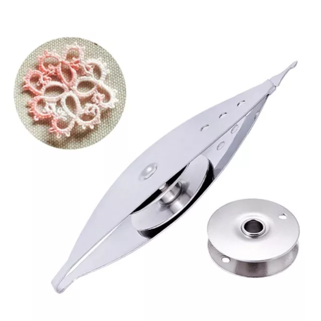 Tatting Shuttle Lacemaking Shuttles Silver Color 7.25x2.2x0.88cm Metal Shuttle