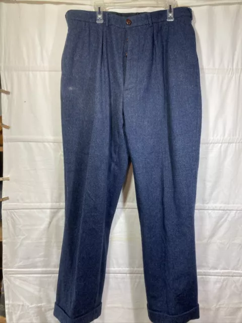 SJC Cathcart London Winter Size 40 100% Wool Belted Back 1920s Trousers Pants XL