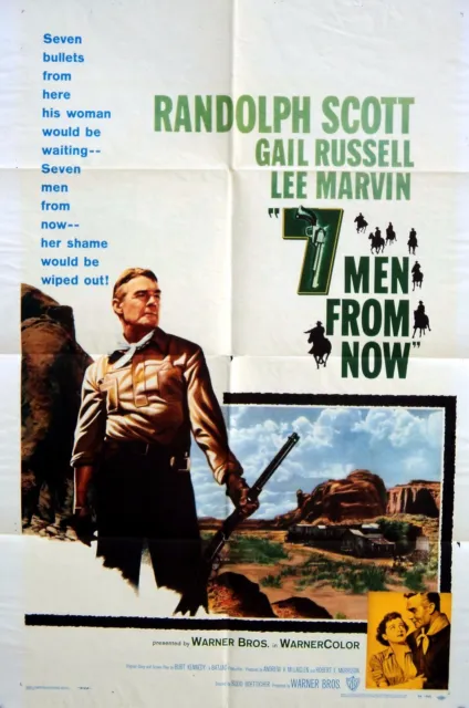 Western Seven Men From Now Randolph Scott Budd Boetticher Affiche One Sheet