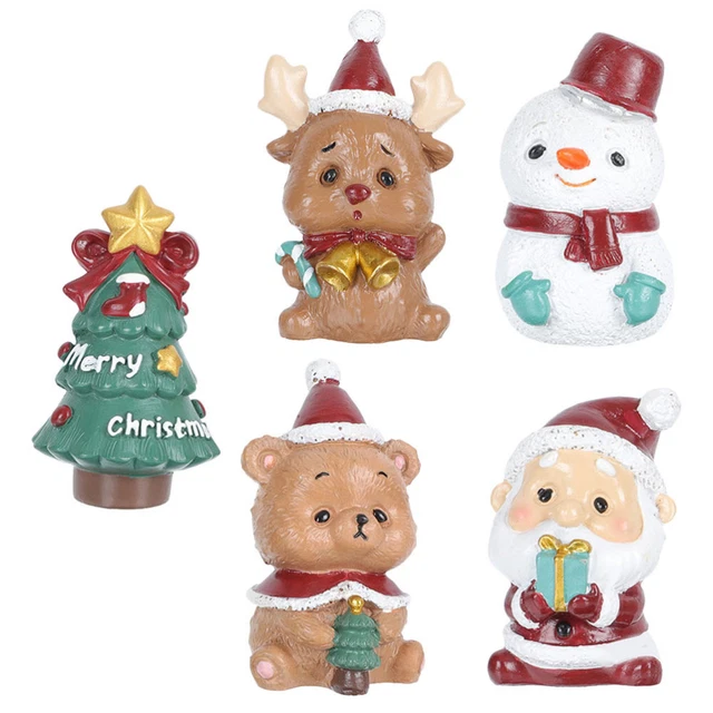 5pcs Weihnachtsdekoration Snowman Deer Santa Claus Weihnachtsbaum Bärenform 8