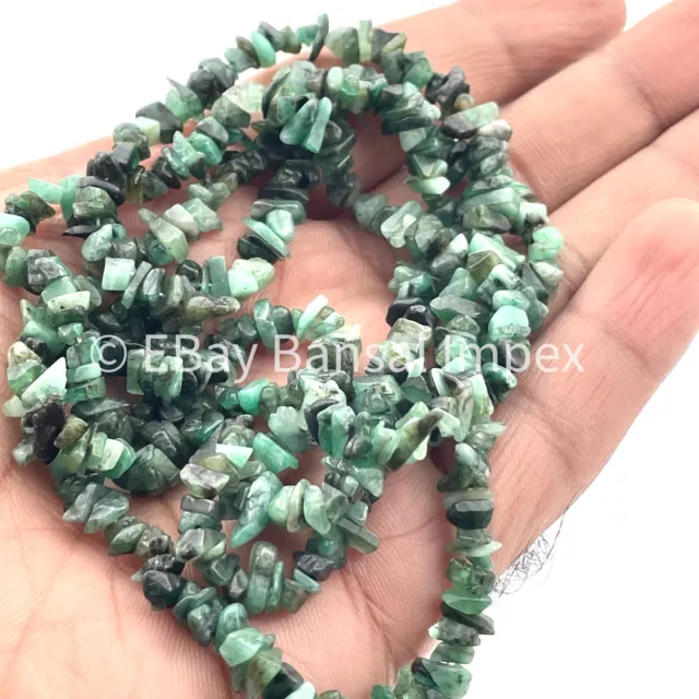 Perle di pietra preziosa sciolte forate ruvide verde smeraldo naturale 4-6...