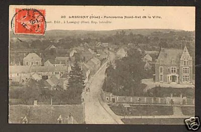LASSIGNY (60) VILLAS & MANOIR , aérienne animé 1907
