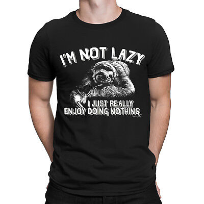 IM Not Lazy mi piace fare nulla da Uomo Organic Cotton T-Shirt Divertente BRADIPO Regalo