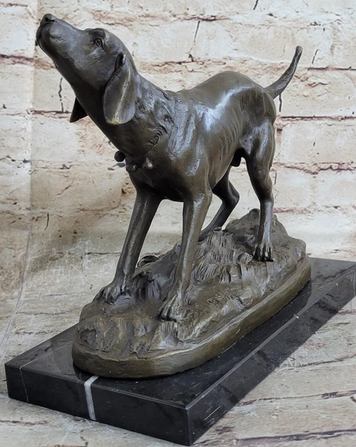 Vintage Bronze Metal French Miguel Lopez Milo Sculpture Animal Dog Terrier Gift