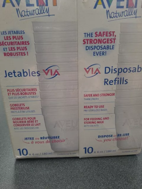 4 boxes Avent Naturally Via 8 oz Bases Disposable Refill 10 Pack New (40 Total)