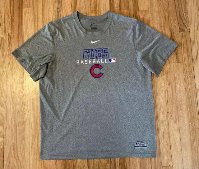 Mens Nike Chicago Cubs Dri-Fit T Shirt Size L Gray