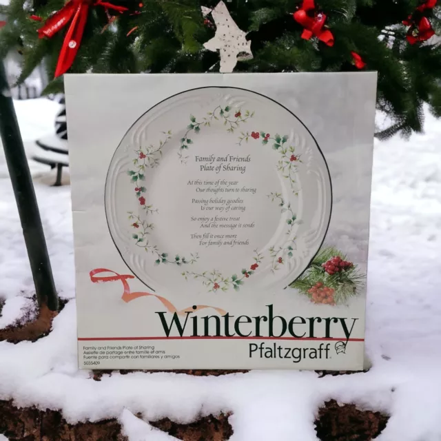 Pfaltzgraff Winterberry 12"  Serving Plate of Sharing Family Friends Christmas