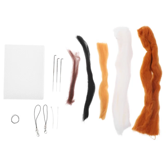 2 juegos de kit de fieltro aguja de lana con instrucciones