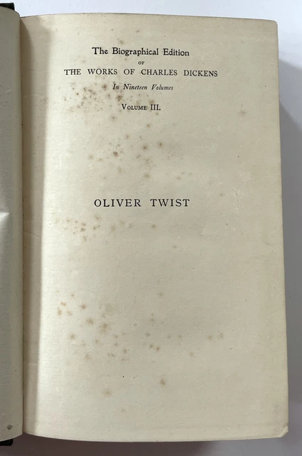 OLIVER TWIST BY Charles Dickens Chapman & Hall 1906 illustrated by ...