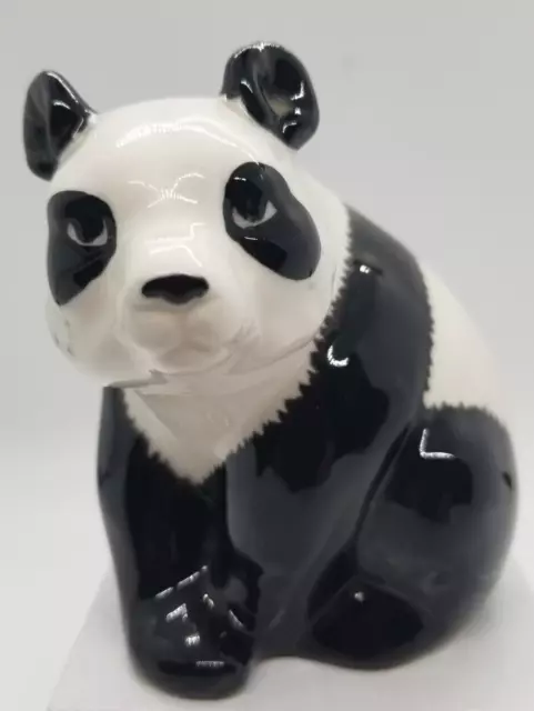 VTG Panda Bear Glazed Glossy Ceramic Porcelain Figurine 4.25"