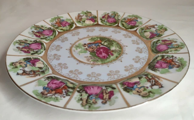 Assiette 20e Siècle Décor Fragonard Céramique Vintage D 26 Cm Collection 5