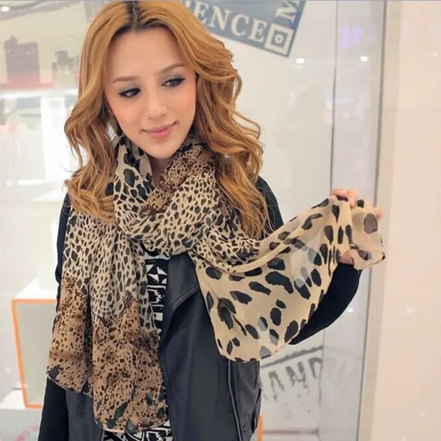 Sexy Fashion Shinning Leopard Chiffon Shawl Scarf For Women, Hot Sell Item 3