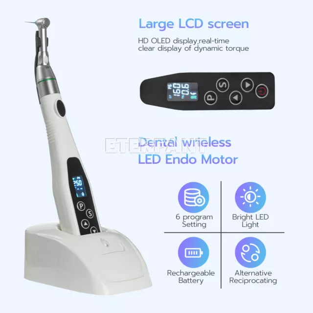 ETERFANT Dental 16:1 LED Endo Motor Contra Angle Root Canal Treatment Wireless