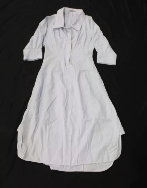 Stella McCartney Women Box-Pleated Striped Shirt Dress LV5 White/Blue IT:38 US:2