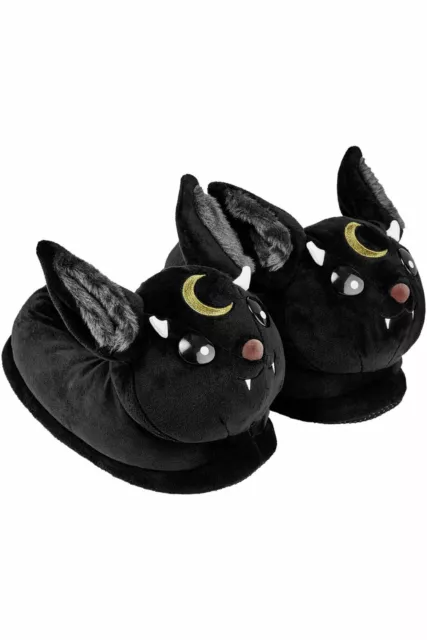 Killstar Kreeptures Vampire Bat Cat Gothic Punk Witchy Plush Slippers KSRA002617