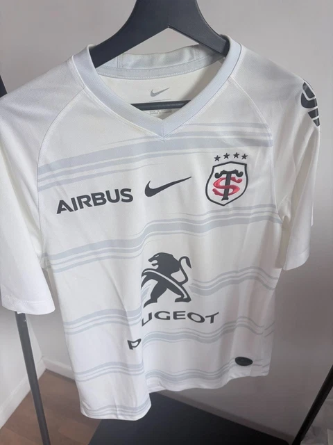 Maillot Rugby Stade Toulousain 2015 BLK - Imanol Harinordoquy N°8 - Blanc Rare - Taille L