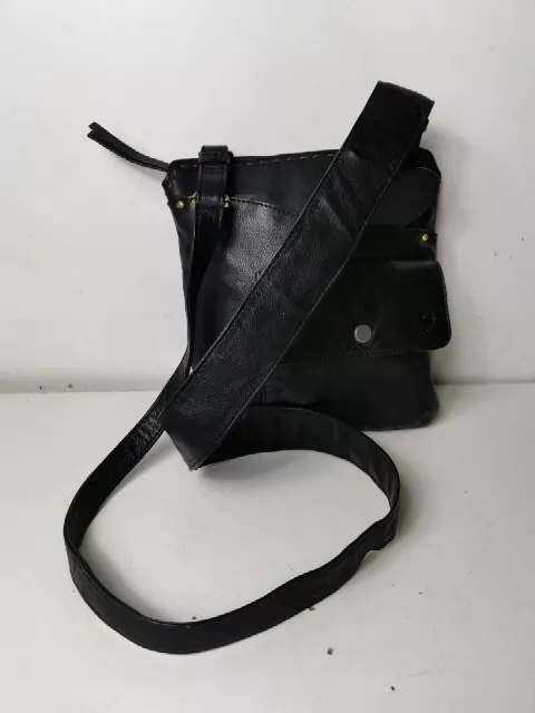 CLARKS DESIGNER WOMENS Black Real Leather Crossbody Tote Hobo
