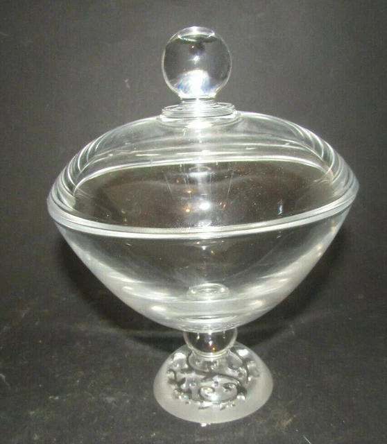superbe coupe drageoire en verre glass bonbon dish and cover