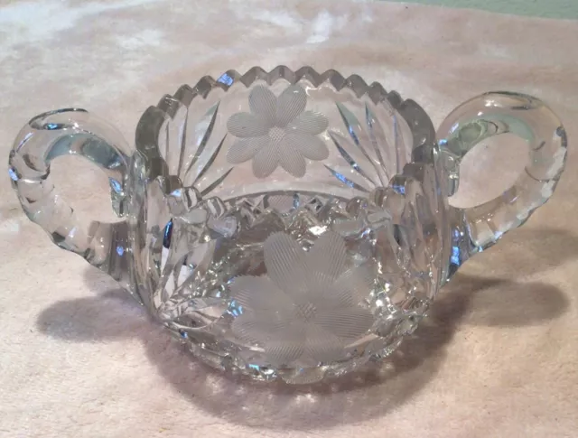 McKee Glass INNOVATION Sugar Bowl Circa Early 1900’s Saw Tooth Rim VGC