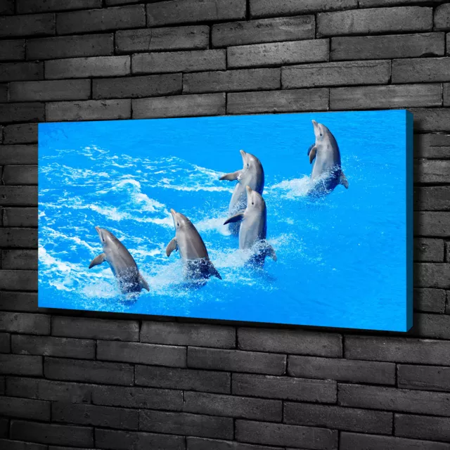 Arte de La Pared Pintura en Lienzo Decoración 100x50 delfines