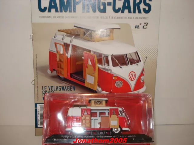 Volkswagen Combi T2 with Caravan 1:43 IXO Camping Car Miniature Diecast  CCE204