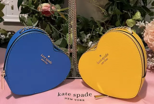 Kate Spade Love Shack Mini Heart Leather Crossbody Bag Mango Ice Yellow