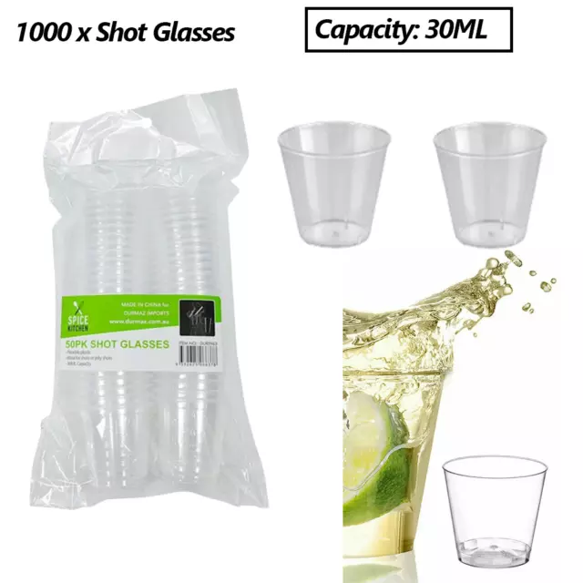 30ml Reusable Clear Shot Glasses Plastic Mini Jelly Cup Party Tasting Cup Bulk