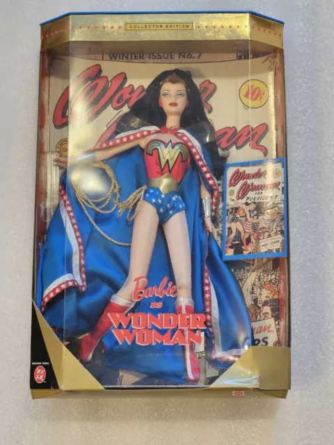 1999 Mattel Barbie As Wonder Woman Doll 24638 Collector Edition Warner Bros NRFB