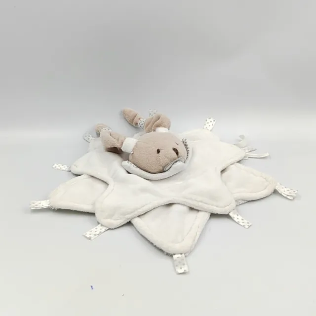 Doudou et compagnie plat étoile lapin blanc gris Céleste - 23300