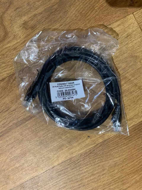 Câble de raccordement réseau RJ45 Ethernet Cat5e 2 mètres noir paquet de 1
