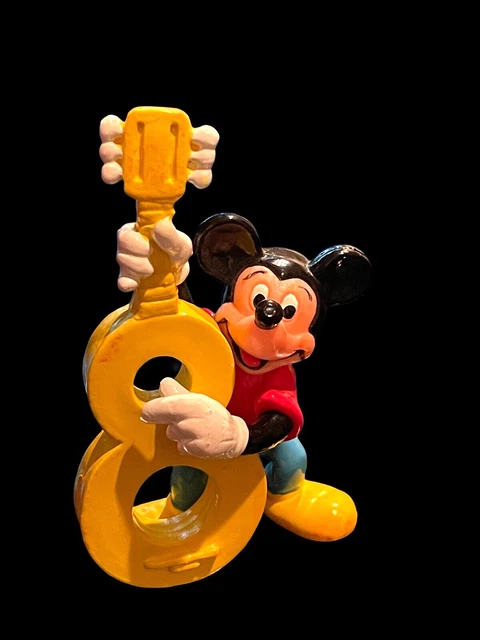 Vtg 80s Applause Disney Mickey Mouse PVC Figure 8 8th Birthday Cake Topper 3"