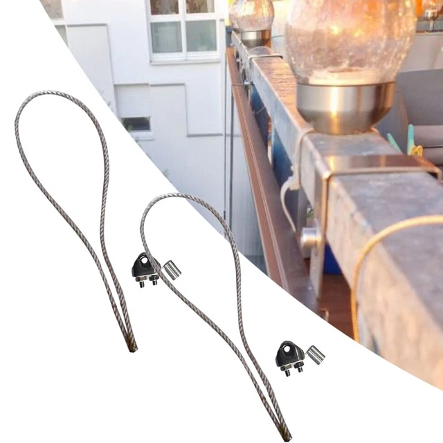 Fune a corda fissa piastra cella solare con accessori 2 pz acciaio inox