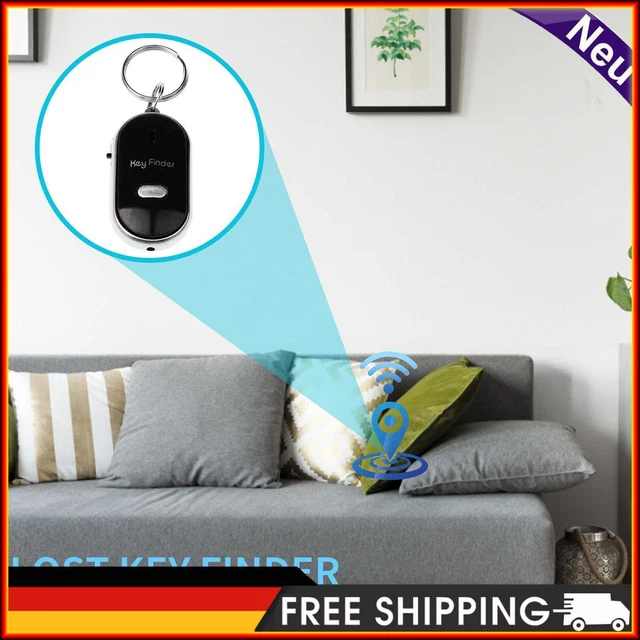 Key Finder LED Light Remote Sound Control Key Finder Locator (negro)