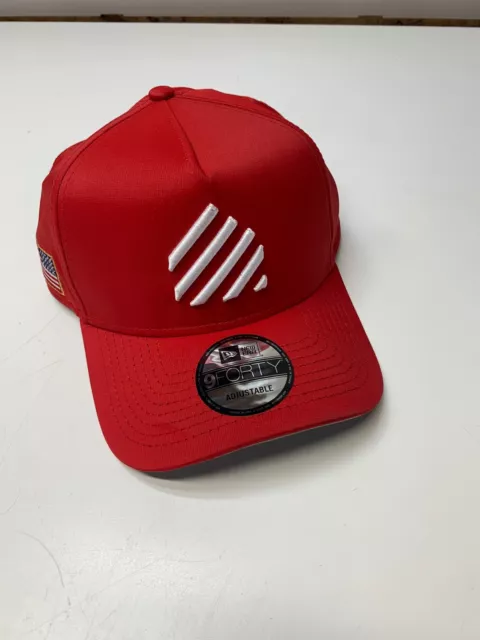 New Era 9Forty Adjustable Red Baseball Hat Cap American Flag