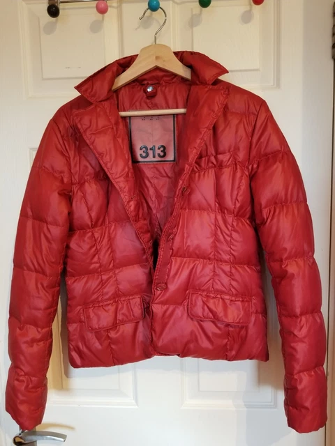 313 TRE UNO Tre Down Short Red Puffer Women Jacket Size 44 25.00