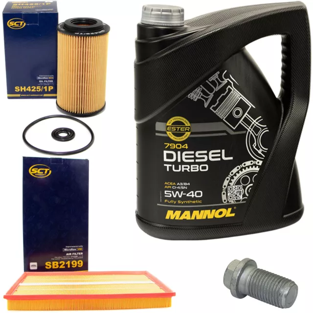 L'Huile De Moteur Filtre Kit 5W40 5 Litre + Bouchon pour Mercedes Viano W639 CDI