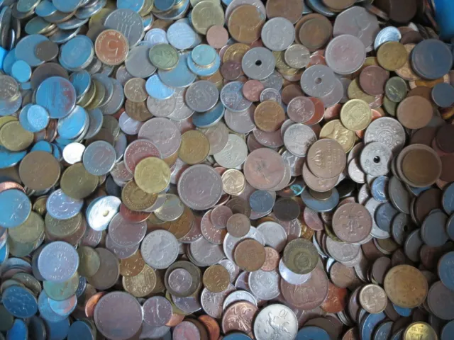 1 Kg Münzen überwiegend Europa - möglich auch Nordamerika - Kilo - Kilogramm