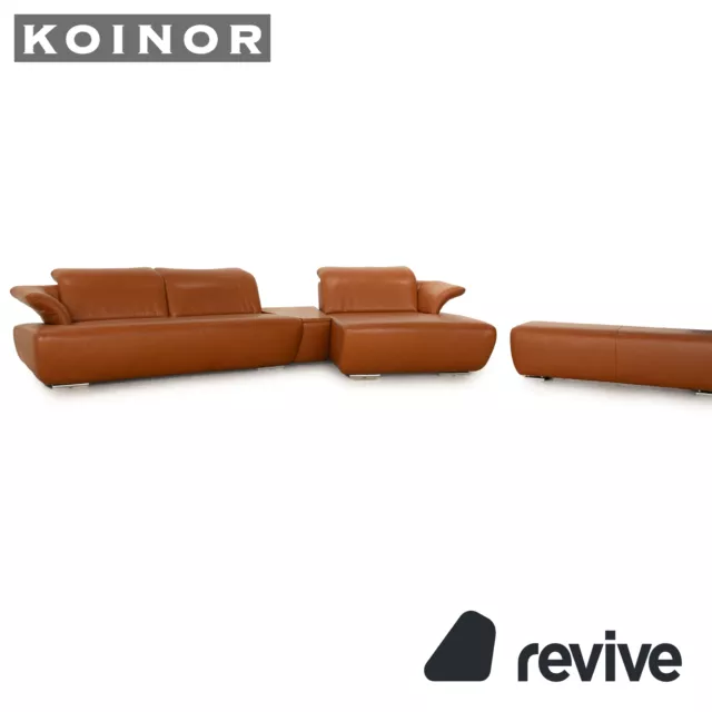 Koinor Avanti Leather Corner Sofa Braun Orange Recamiere Right Sofa Couch