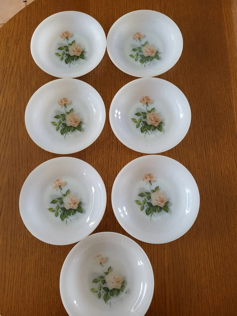 Lot 5 Assiettes Creuses Arcopal Vintage – Motif Oignons Bleus – France 1980