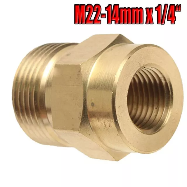 1/4 F M22 Brass Adapter for High Pressure Water Tools and Washer Equipment