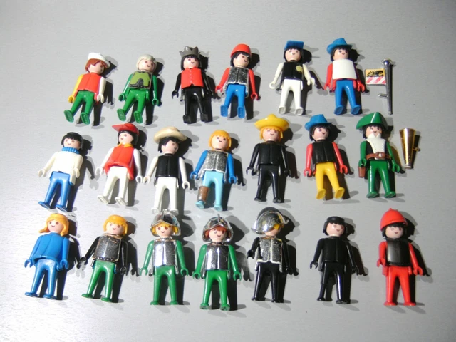 X9 LOT PLAYMOBIL Vintage 20 Chevalier Moyen Age Medieval Chateau Fort Cavalier EUR 10,50 